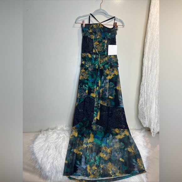 chinese dress ladies Women's Under The Hibiscus Maxi Dress, Blue